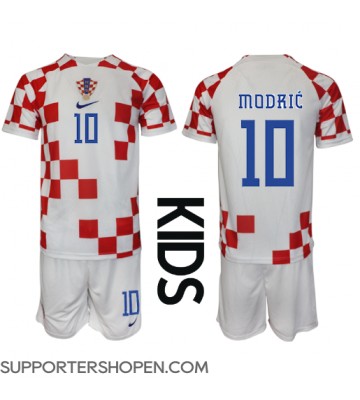 Kroatien Luka Modric #10 Hemmatröja Barn VM 2022 Kortärmad (+ korta byxor)